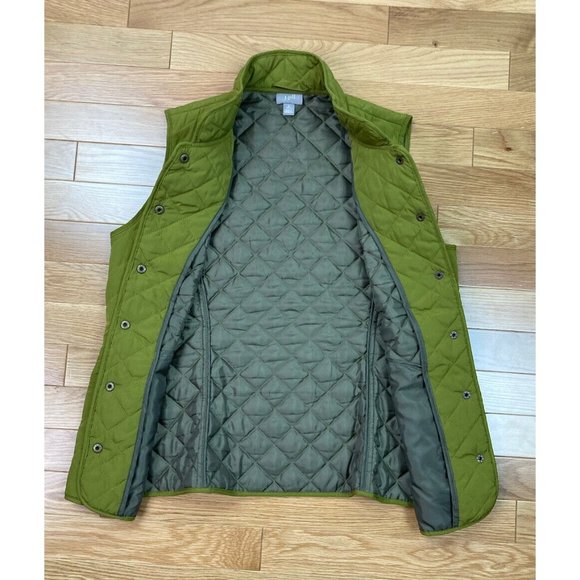 *J Jill Quilted Vest Womens Small Petite Green Snap Closure Pockets Casual Soft - Picture 5 of 6